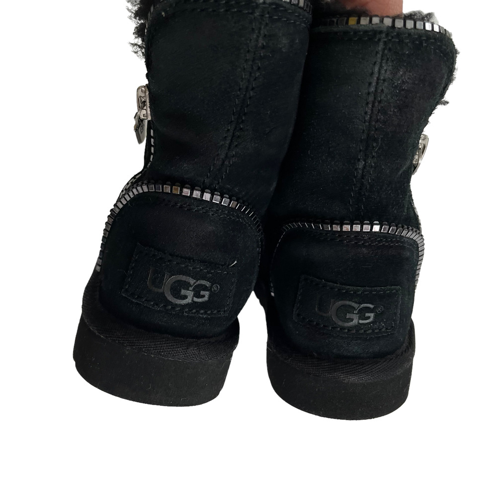 Ugg Florence Black Zipper Winter Snow Boots Baby Girl size 6 - Picture 4 of 11